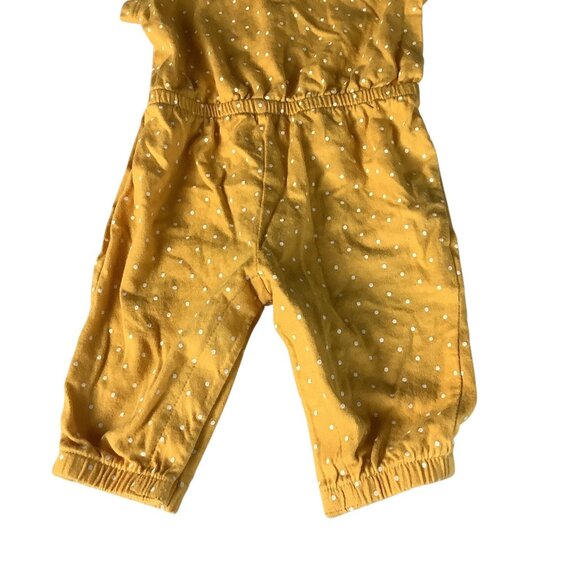 Old Navy Baby Girls Jumpsuit Yellow White Polka Dots Short Sleeve 0-3M One Piece - Picture 10 of 11